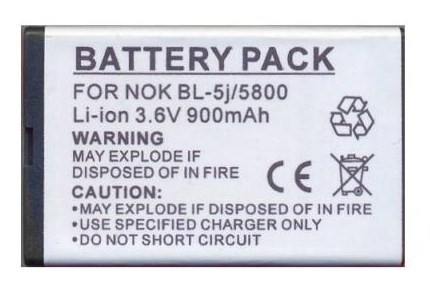 Akkumul�tor 1100 mAh LI-ION (Nokia BL-5J), ut�ngy�rtott